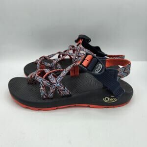 Chaco ZX2 Classic Sport Sandals Womens‎ Size 7 Motif Eclipse Orange Blue Strappy